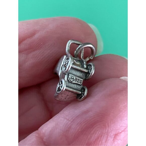 .925 Baby Stroller Sterling Silver Jewelry Charm #baby - Picture 5 of 5